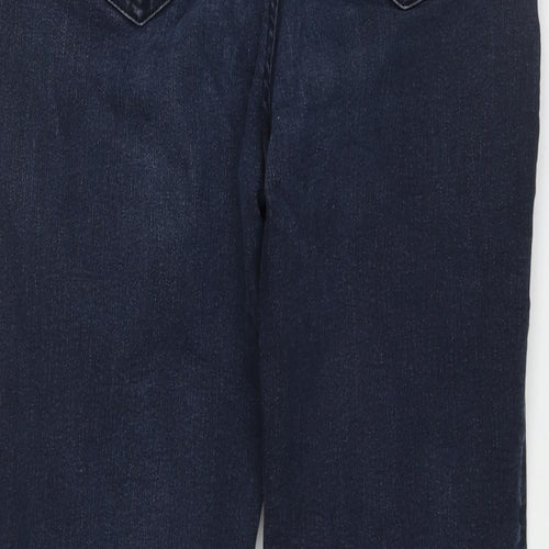 Marks and Spencer Womens Blue Cotton Straight Jeans Size 10 L26 in Regular Zip