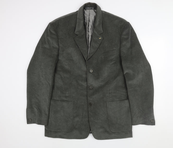Oakman Mens Green Cotton Jacket Suit Jacket Size 42 Regular