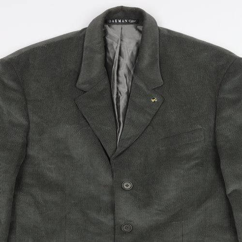 Oakman Mens Green Cotton Jacket Suit Jacket Size 42 Regular