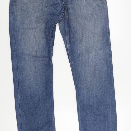 Denim & Co. Mens Blue Cotton Straight Jeans Size 34 in Regular Zip