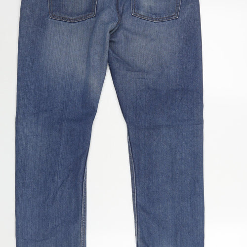 Denim & Co. Mens Blue Cotton Straight Jeans Size 34 in Regular Zip