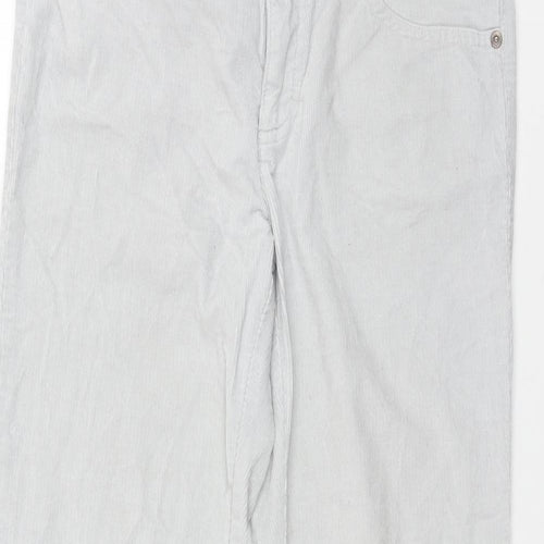 Marks and Spencer Womens Grey Cotton Trousers Size 10 L27 in Regular Zip