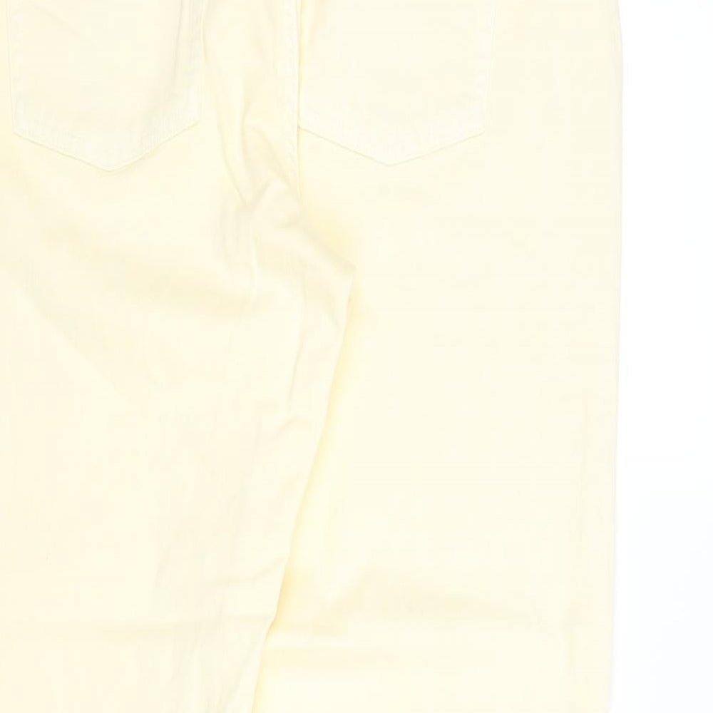 Marks and Spencer Womens Yellow Cotton Mom Jeans Size 18 L26 in Regular Zip