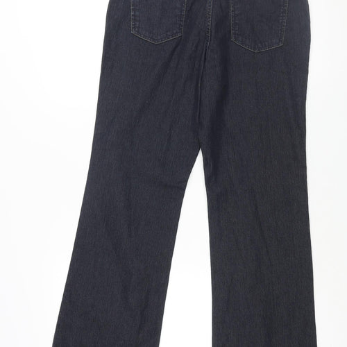 Per Una Womens Blue Cotton Bootcut Jeans Size 10 L31 in Regular Zip