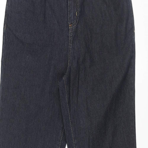 Per Una Womens Blue Cotton Bootcut Jeans Size 10 L31 in Regular Zip