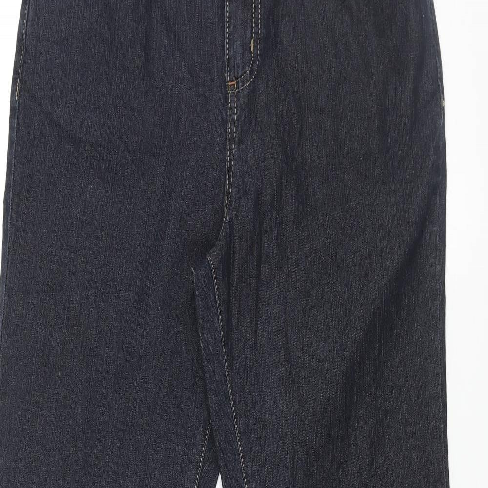 Per Una Womens Blue Cotton Bootcut Jeans Size 10 L31 in Regular Zip