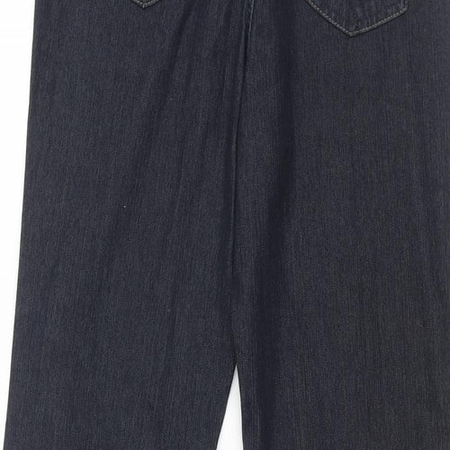 Per Una Womens Blue Cotton Bootcut Jeans Size 10 L31 in Regular Zip