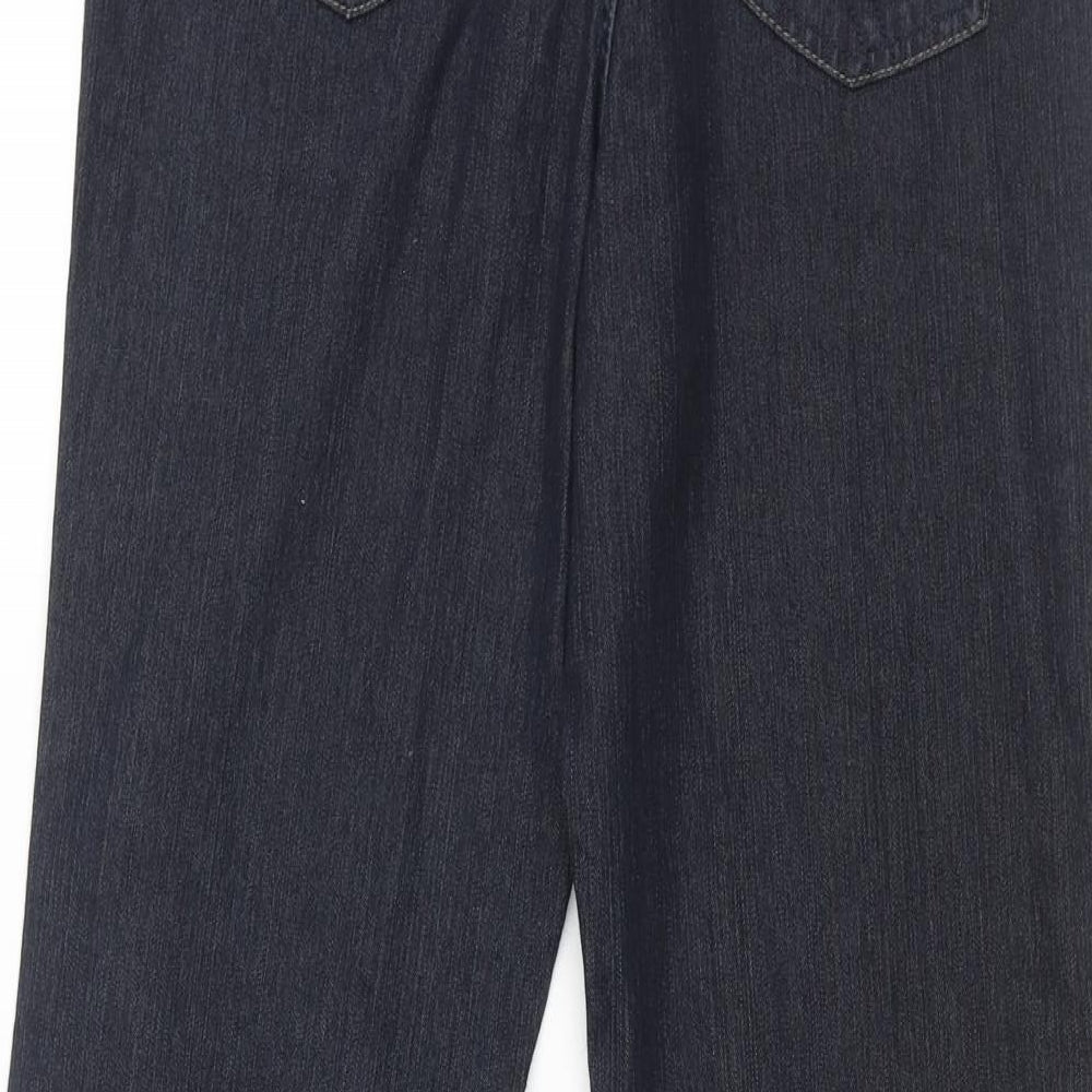 Per Una Womens Blue Cotton Bootcut Jeans Size 10 L31 in Regular Zip