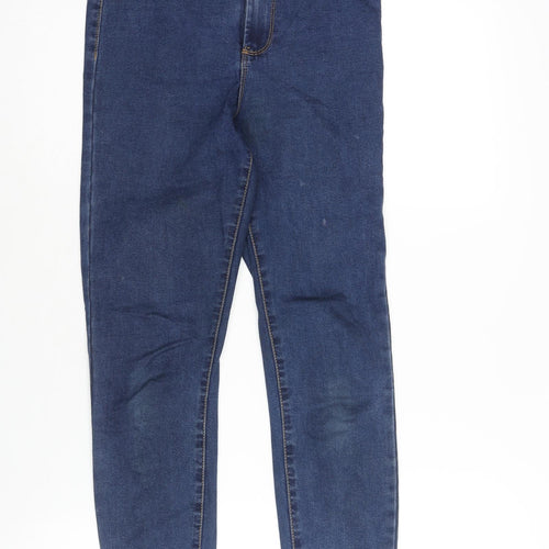 Denim & Co. Womens Blue Cotton Skinny Jeans Size 10 L26 in Regular Zip