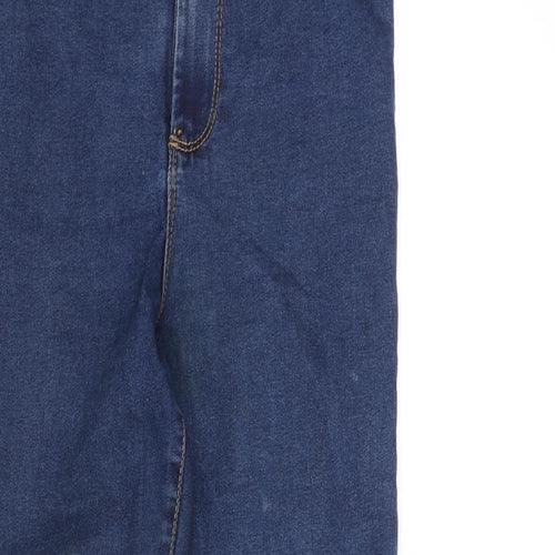 Denim & Co. Womens Blue Cotton Skinny Jeans Size 10 L26 in Regular Zip