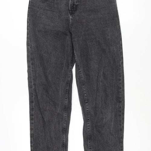 Pull&Bear Womens Grey Cotton Tapered Jeans Size 6 L28 in Regular Zip