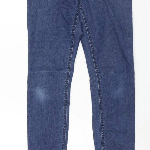 h7m Womens Blue Cotton Skinny Jeans Size 10 L32 in Regular Zip