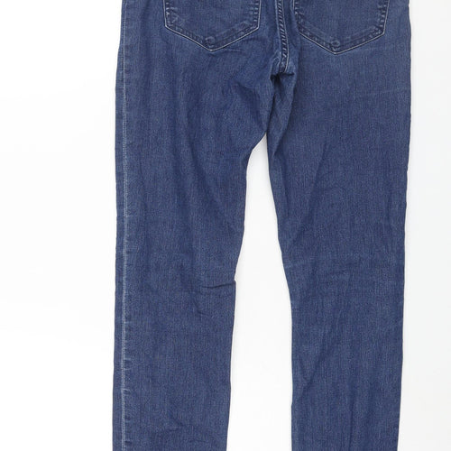 h7m Womens Blue Cotton Skinny Jeans Size 10 L32 in Regular Zip