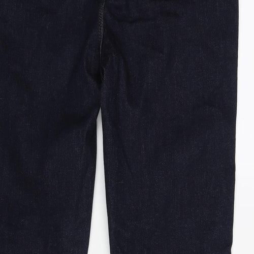 Marks and Spencer Womens Blue Cotton Straight Jeans Size 18 L28 in Regular Zip