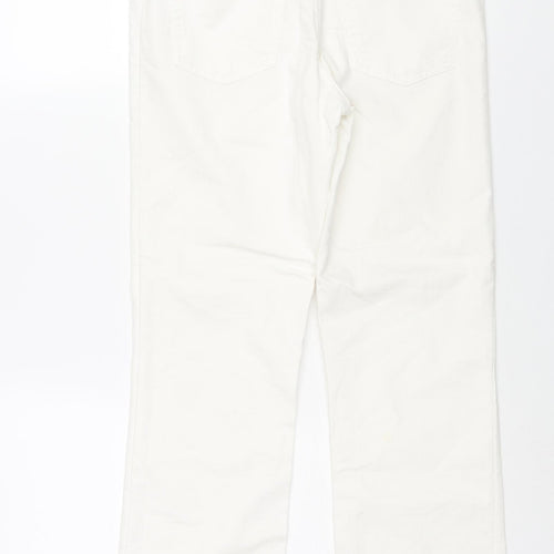 Marks and Spencer Womens White Cotton Straight Jeans Size 30 in L27 in Regular Zip