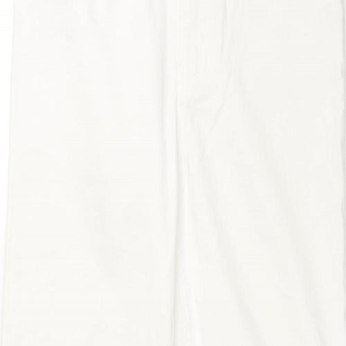 Marks and Spencer Womens White Cotton Straight Jeans Size 30 in L27 in Regular Zip