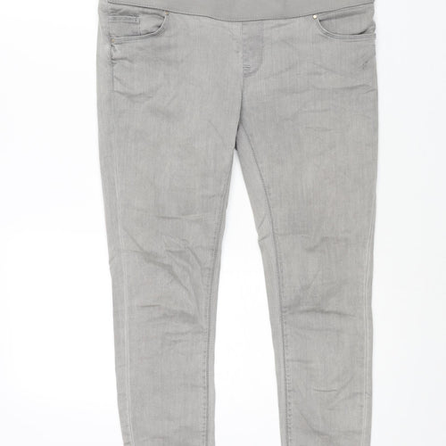 Topshop Womens Grey Cotton Skinny Jeans Size 10 L30 in Regular