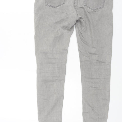 Topshop Womens Grey Cotton Skinny Jeans Size 10 L30 in Regular