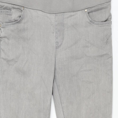 Topshop Womens Grey Cotton Skinny Jeans Size 10 L30 in Regular
