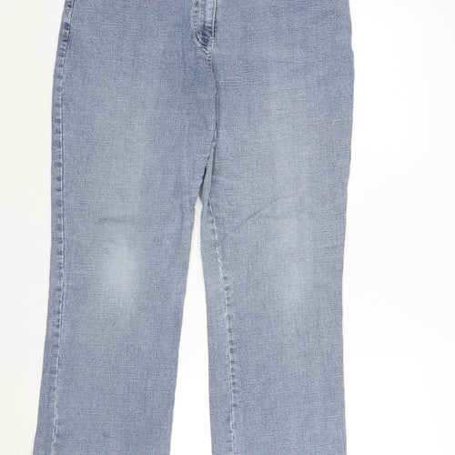 DASH Womens Blue Cotton Straight Jeans Size 16 L27 in Regular Zip