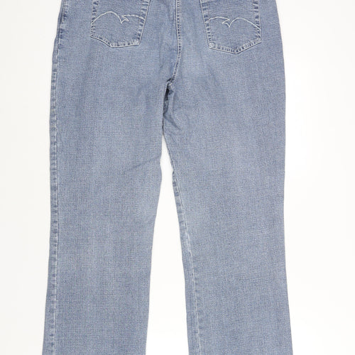 DASH Womens Blue Cotton Straight Jeans Size 16 L27 in Regular Zip