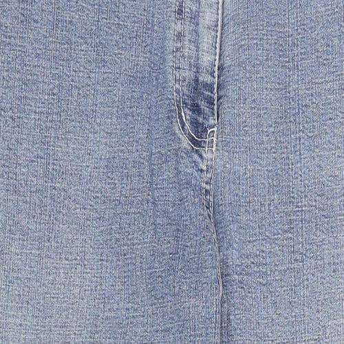 DASH Womens Blue Cotton Straight Jeans Size 16 L27 in Regular Zip