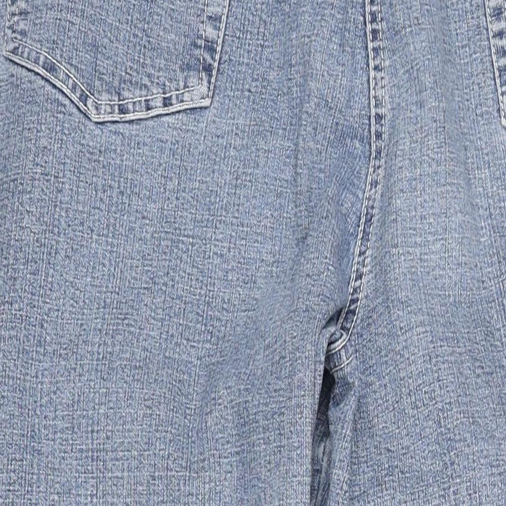 DASH Womens Blue Cotton Straight Jeans Size 16 L27 in Regular Zip
