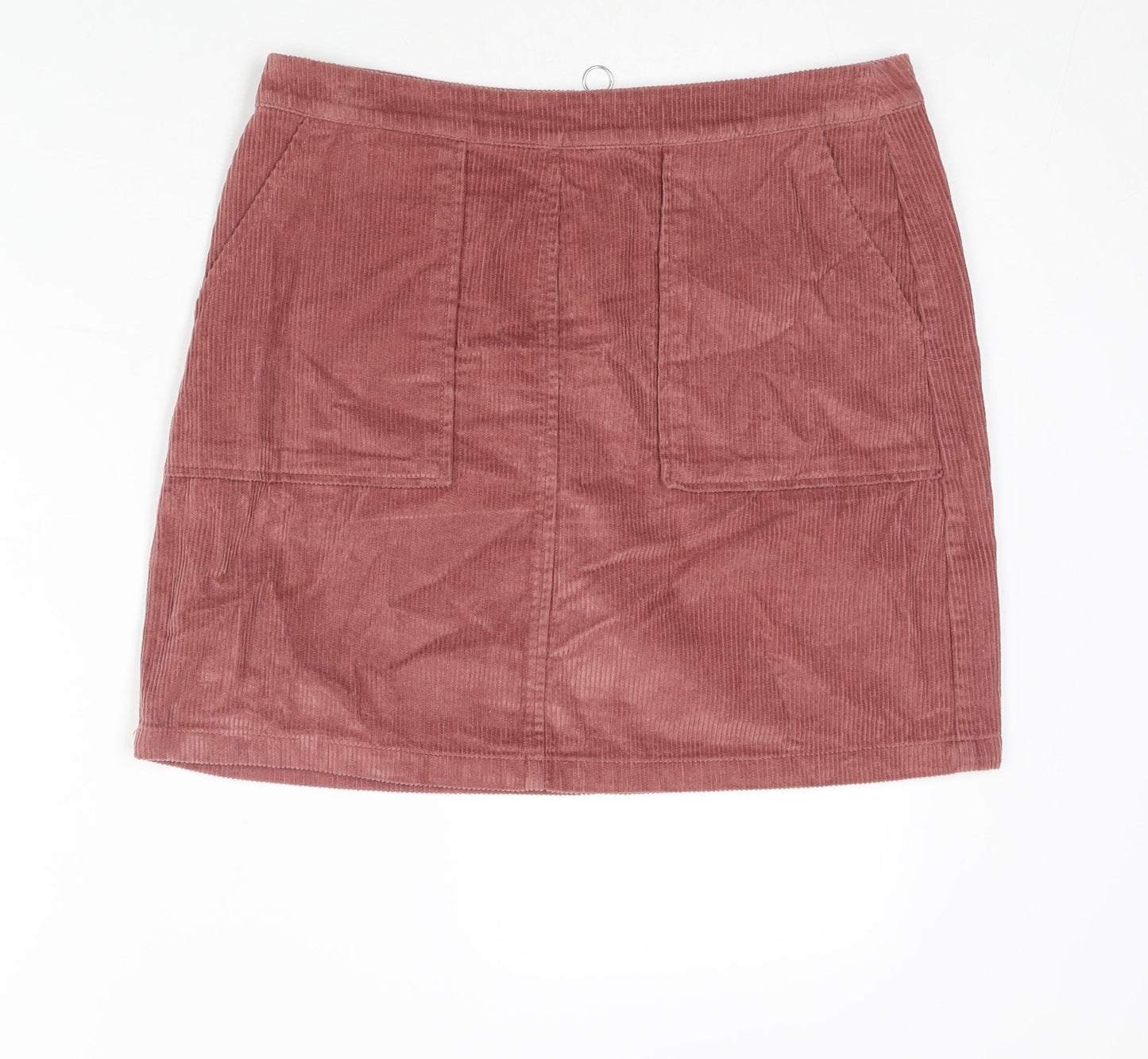 Papaya Womens Pink Cotton Mini Skirt Size 12 Zip