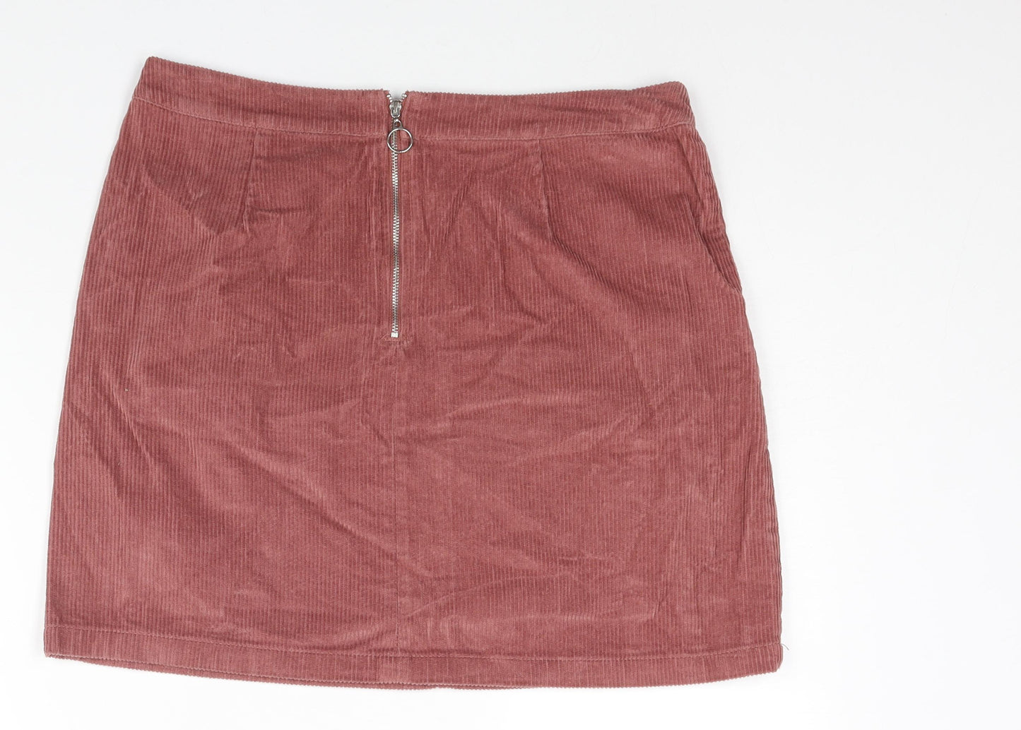 Papaya Womens Pink Cotton Mini Skirt Size 12 Zip