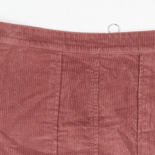 Papaya Womens Pink Cotton Mini Skirt Size 12 Zip