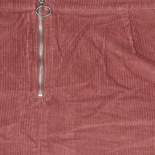Papaya Womens Pink Cotton Mini Skirt Size 12 Zip