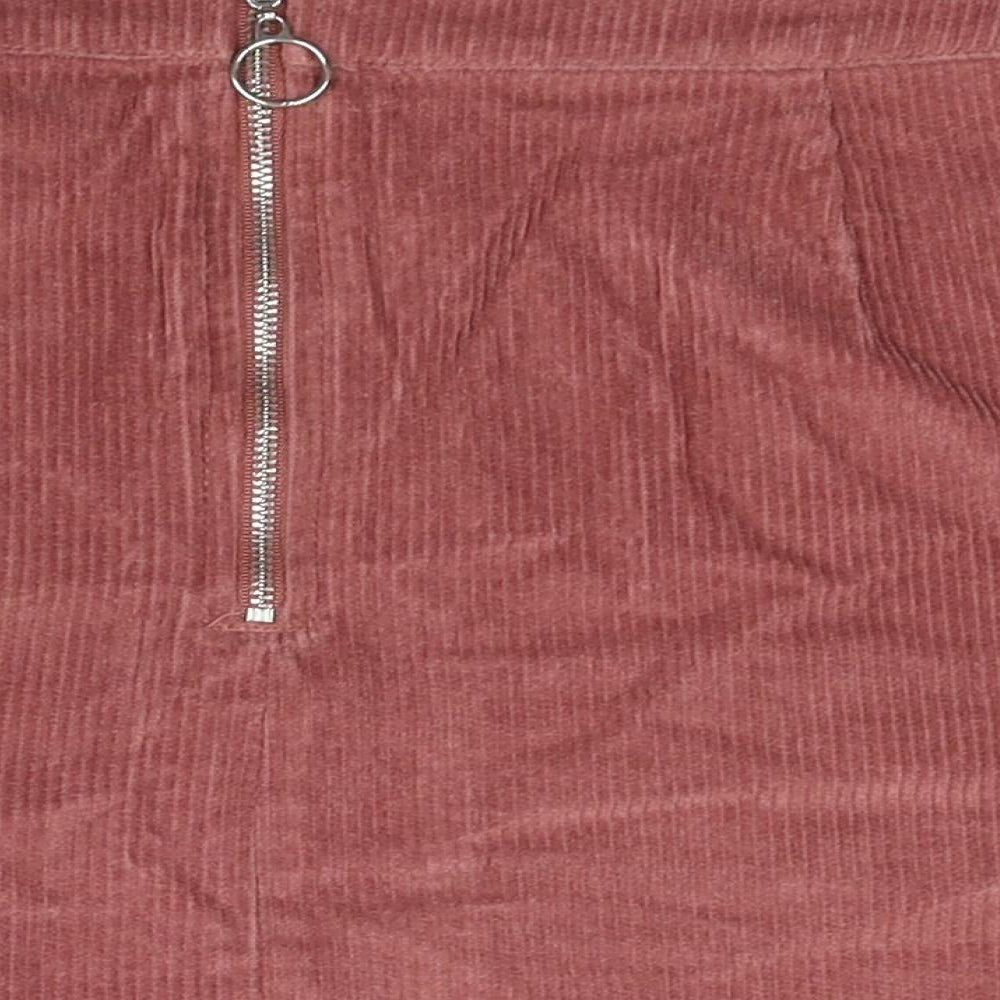 Papaya Womens Pink Cotton Mini Skirt Size 12 Zip