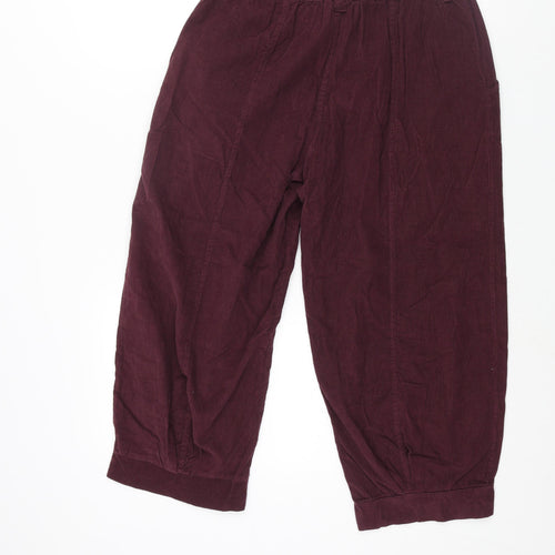 Vanucci Womens Purple Cotton Cropped Trousers Size M L22 in Regular Zip