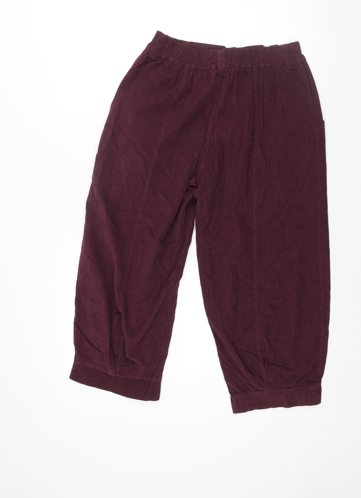 Vanucci Womens Purple Cotton Cropped Trousers Size M L22 in Regular Zip
