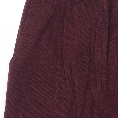 Vanucci Womens Purple Cotton Cropped Trousers Size M L22 in Regular Zip