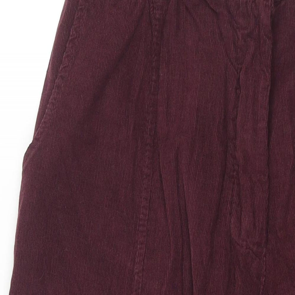 Vanucci Womens Purple Cotton Cropped Trousers Size M L22 in Regular Zip