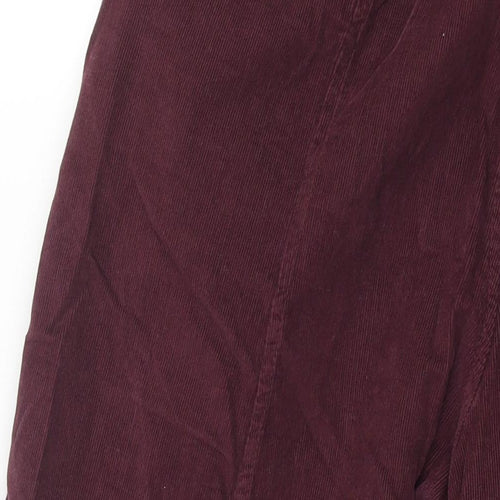 Vanucci Womens Purple Cotton Cropped Trousers Size M L22 in Regular Zip