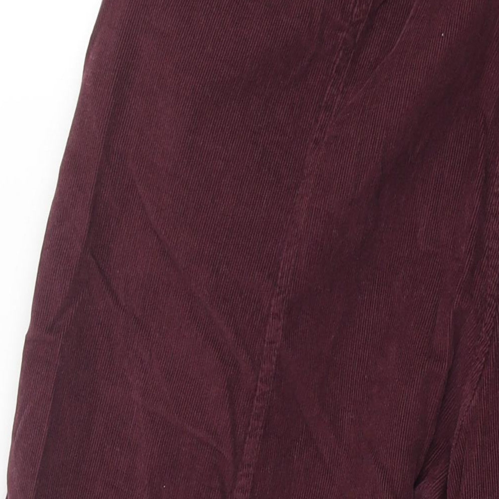 Vanucci Womens Purple Cotton Cropped Trousers Size M L22 in Regular Zip