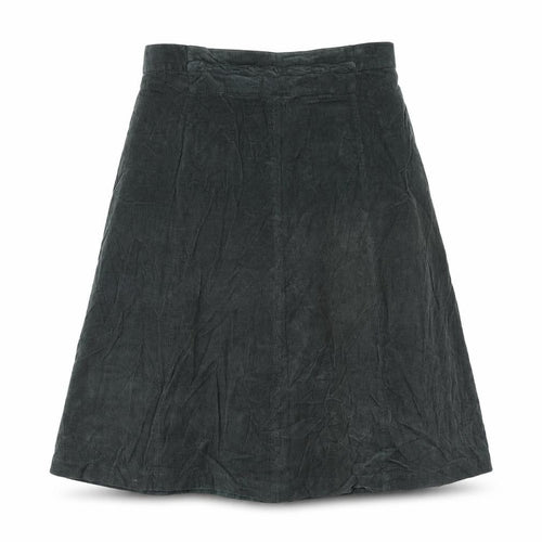 Patra Womens Green Cotton A-Line Skirt Size L Zip - Plait Waistband Detail