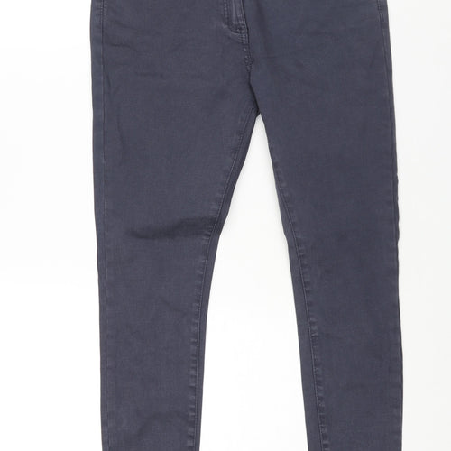 NEXT Womens Blue Cotton Skinny Jeans Size 12 L27 in Regular Zip