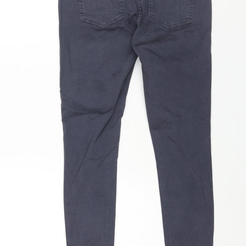NEXT Womens Blue Cotton Skinny Jeans Size 12 L27 in Regular Zip