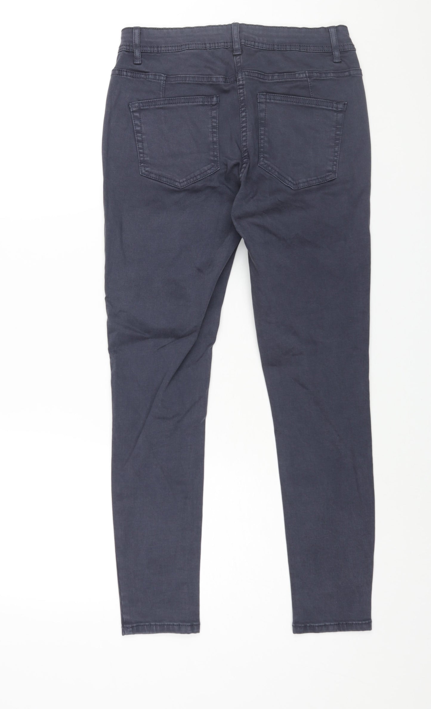 NEXT Womens Blue Cotton Skinny Jeans Size 12 L27 in Regular Zip