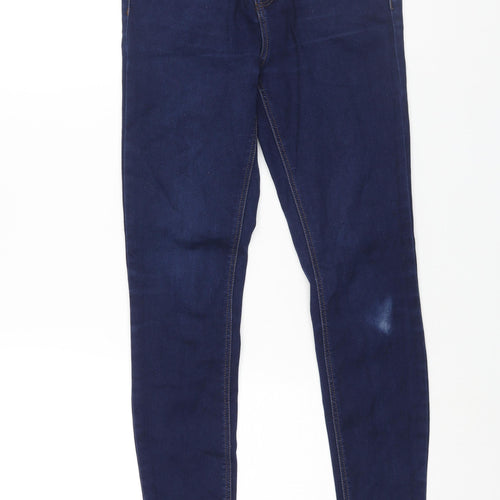 New Look Womens Blue Cotton Skinny Jeans Size 6 L27 in Regular Zip