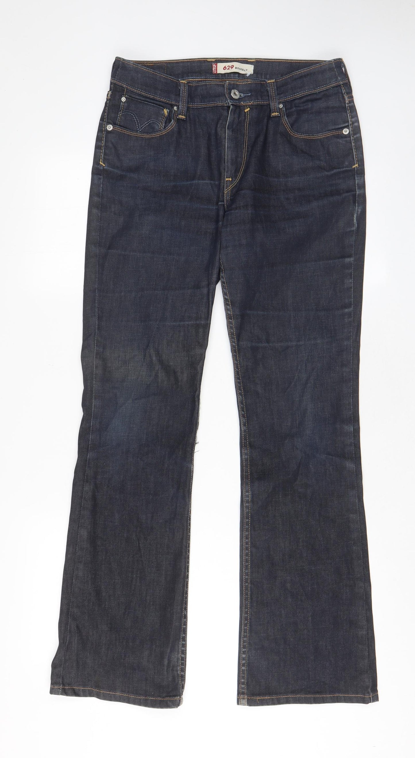 Levi's Womens Blue Cotton Bootcut Jeans Size 30 in L32 in Regular Zip - Pockets