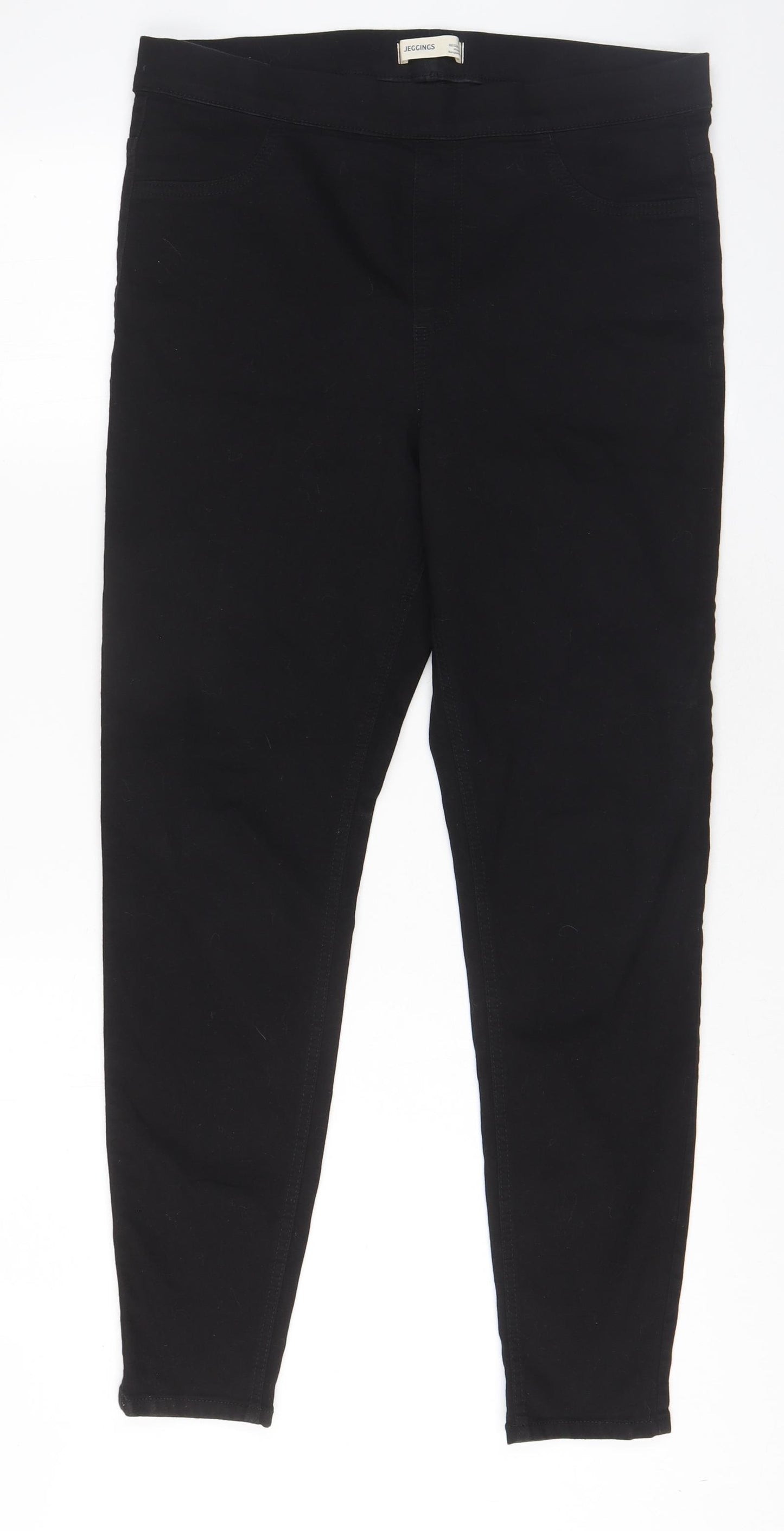 Marks and Spencer Womens Black Cotton Jegging Jeans Size 14 L29 in Regular