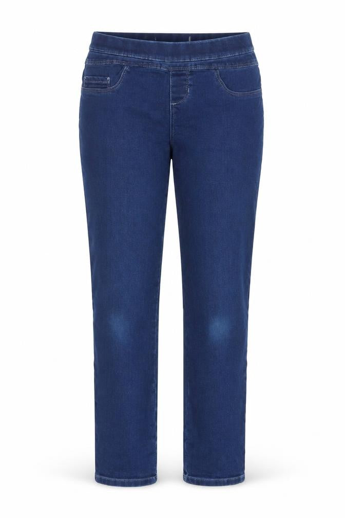 Front view of Next women’s blue cotton jegging jeans, size UK 8, 28-inch leg regular