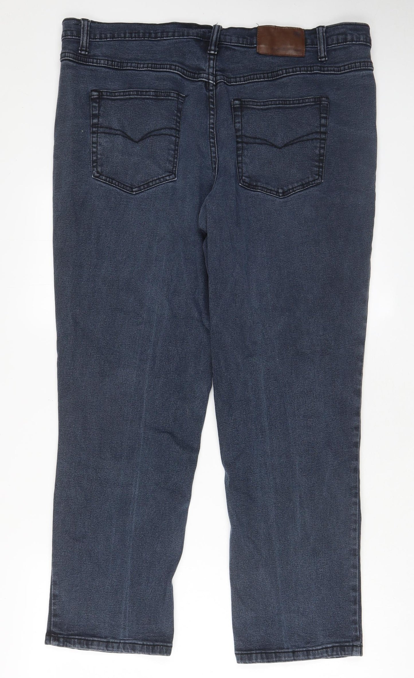 Cotton Traders Mens Blue Cotton Straight Jeans Size 40 in L29 in Regular Zip - Pockets