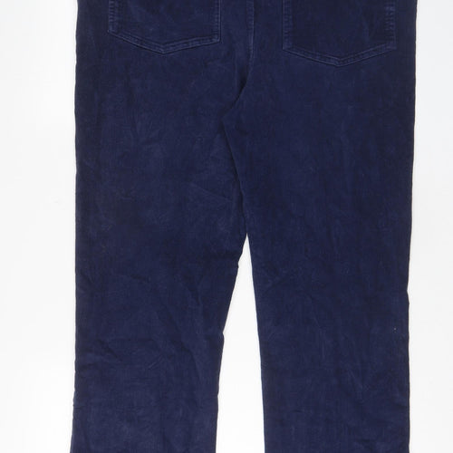 Cotton Traders Mens Blue Cotton Trousers Size 40 in L30 in Regular Zip - Pockets