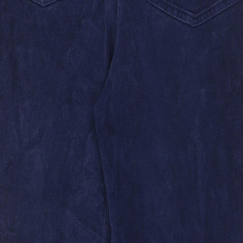 Cotton Traders Mens Blue Cotton Trousers Size 40 in L30 in Regular Zip - Pockets