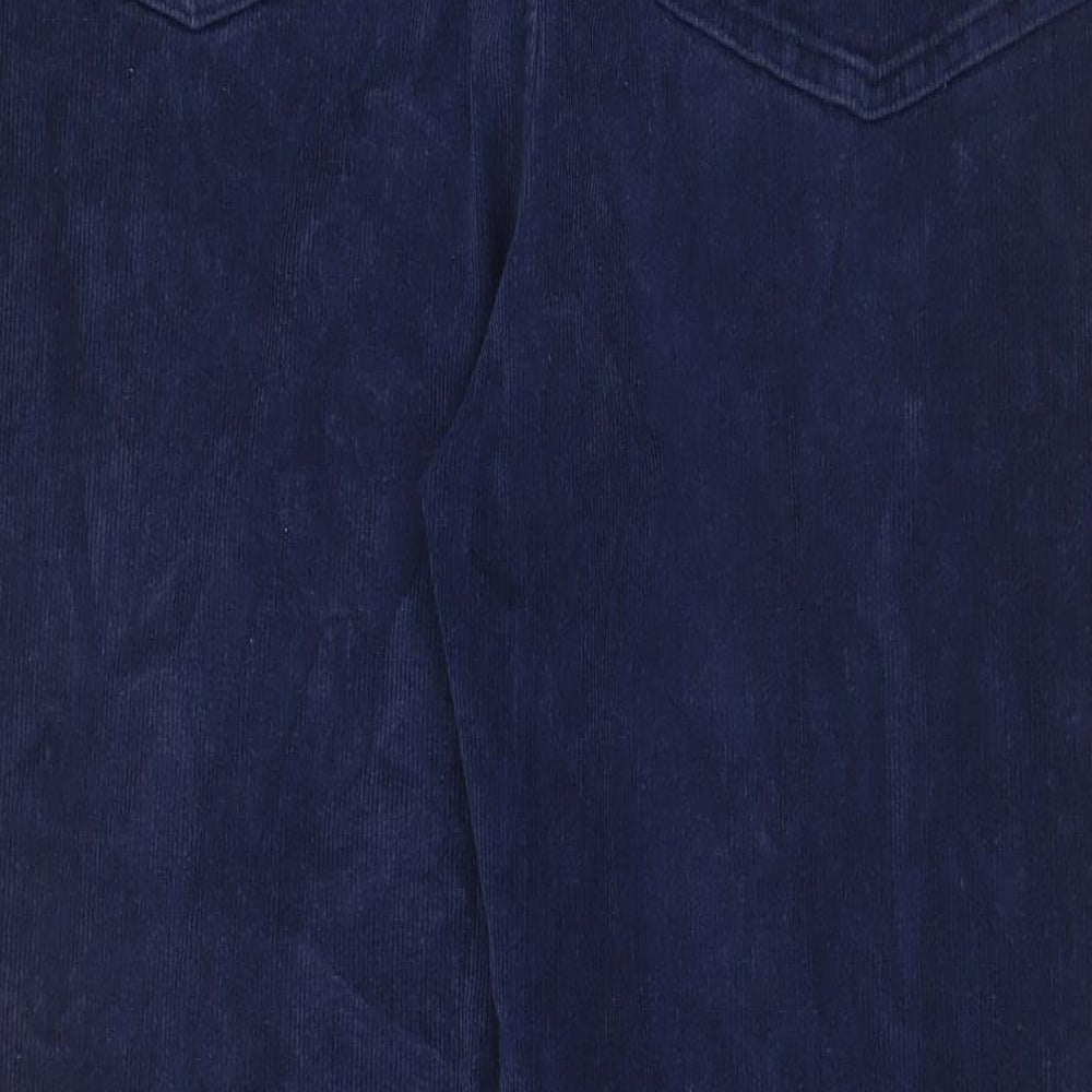 Cotton Traders Mens Blue Cotton Trousers Size 40 in L30 in Regular Zip - Pockets